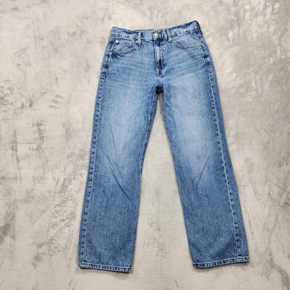 Aéropostale Jeans Womens 4 SHORT Blue High Rise Baggy Straight Denim Casual